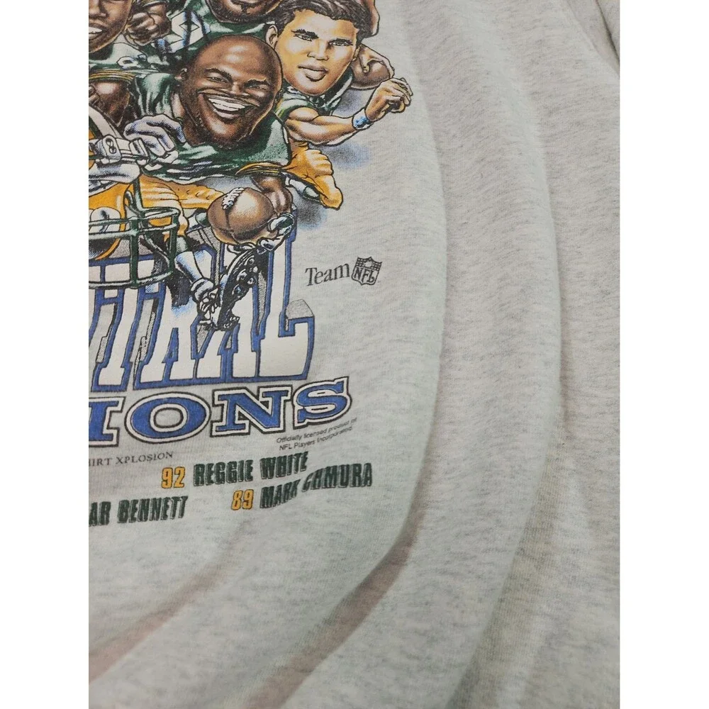 Vtg 1995 Green Bay Packers Sweatshirt XL Fruit of the Loom NFC Caricature 90s